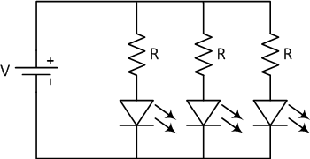 LED resistor parallel circuit